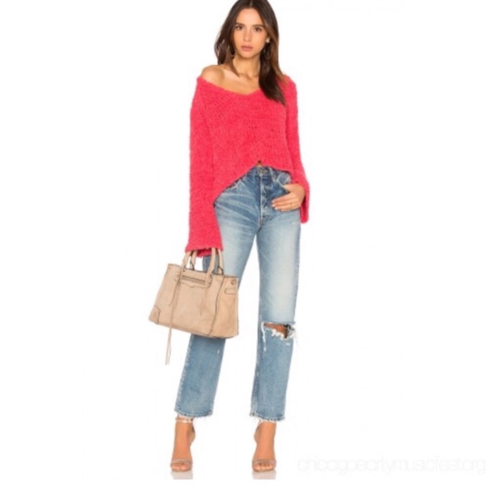 Free People•Bell Sleeve Chunky Knit V-Neck Sweater•NWT - Picture 4 of 7